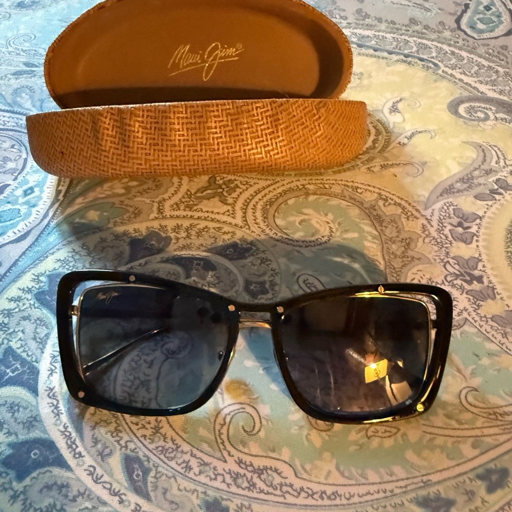 Maui Jim Black and Gold Sunglasses